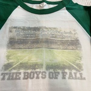 Kenny Chesney “the Boys of Fall” song lyrics 3/4 baseball tee